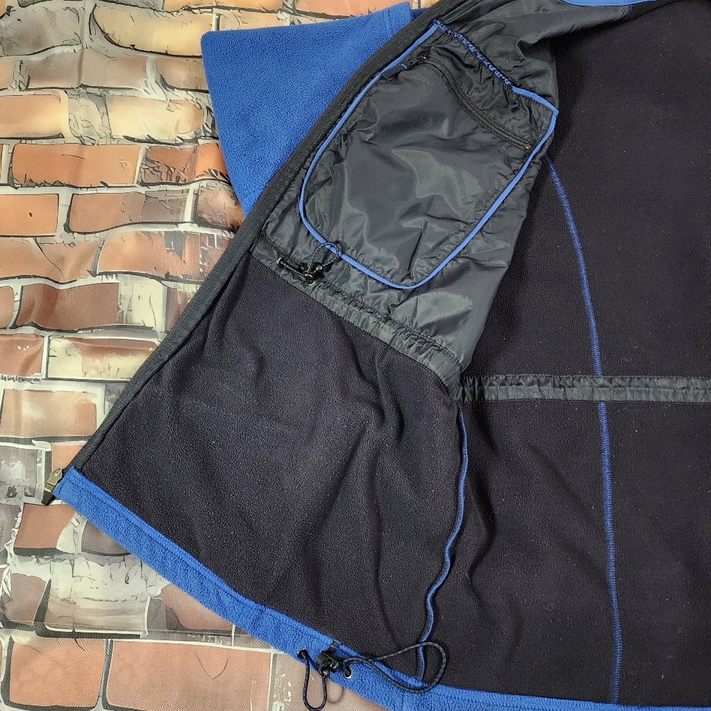Land's End Hooded Fleece Coat Jacket Plus Women's XL 18-20 Blue Black - Picture 7 of 14